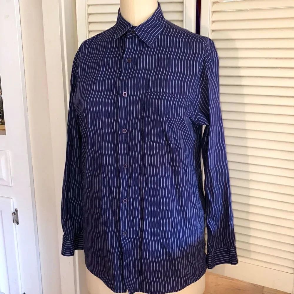 Waves 🌊  Stripe 100% Cotton Shirt by Emanuel Ungaro